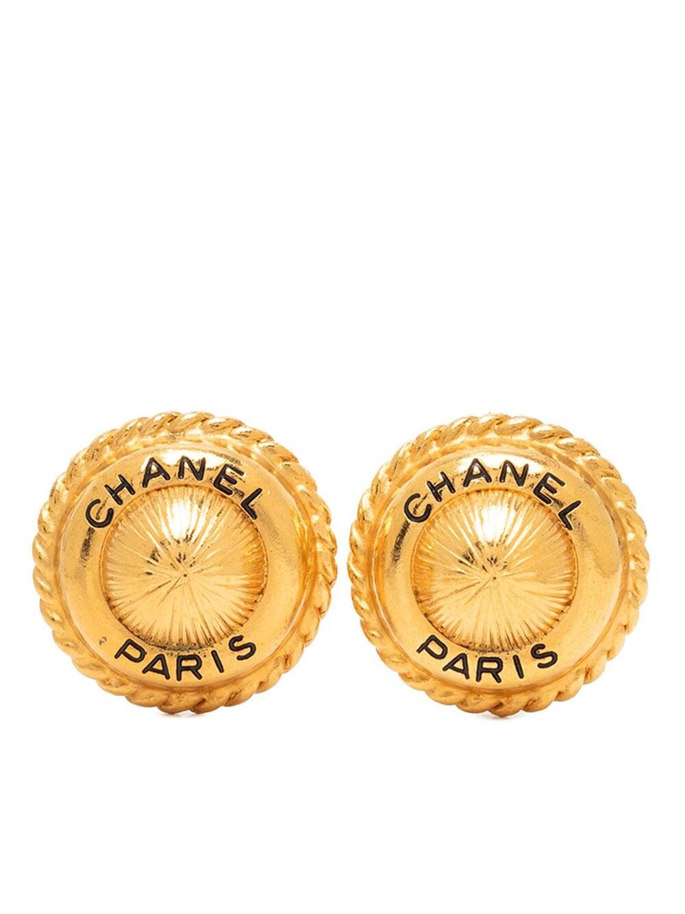 Chanel Cc Gold Plated Round Logo Clip #372070C39B